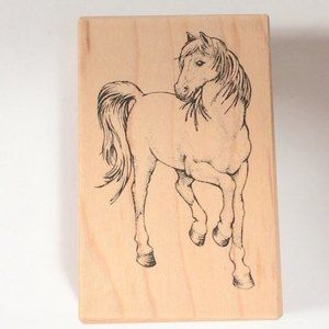PSX Horse Rubber Stamp, prancing horse high steppi